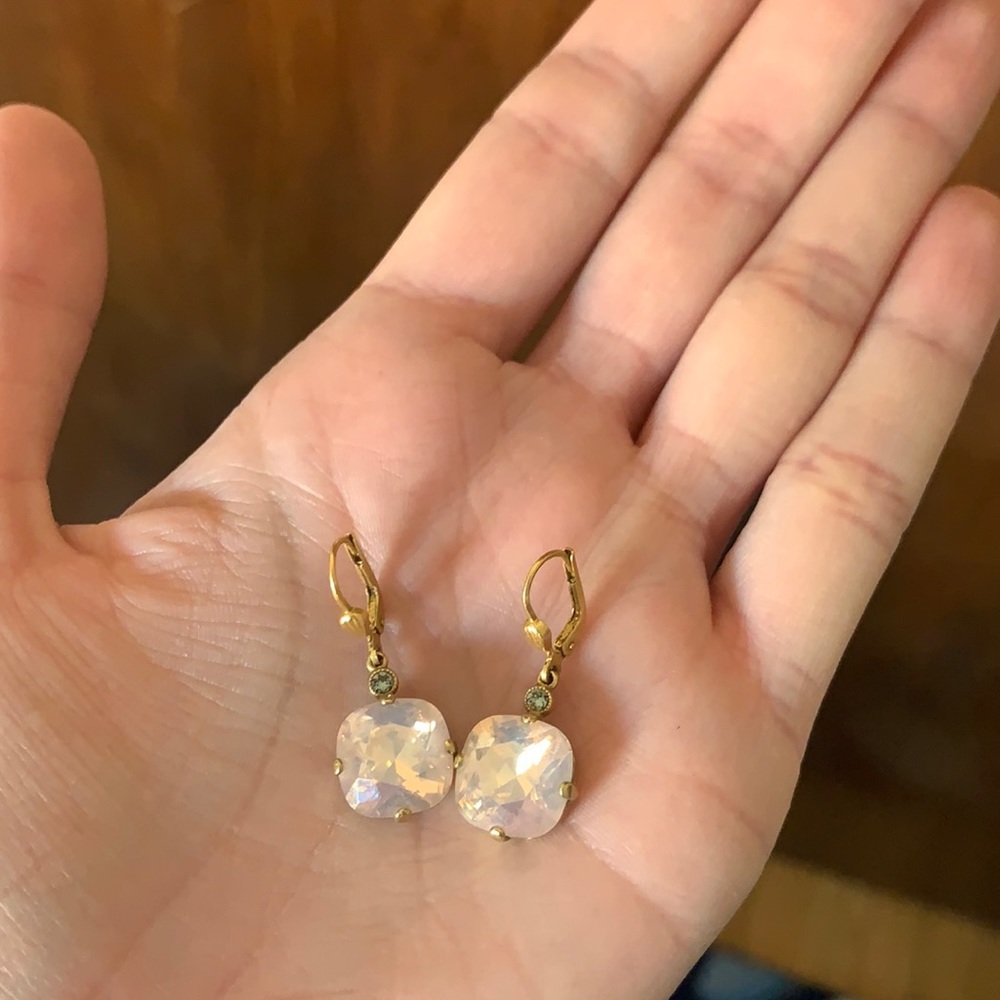 Anthropologie Blush Gem Earrings